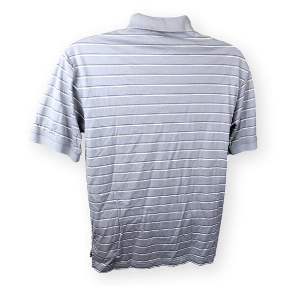 Turnbury Gray White Striped Polo Short Sleeve S - Picture 3 of 5